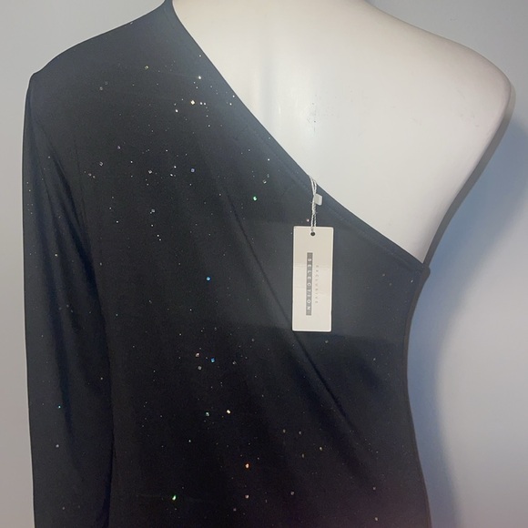 CBR NWT One shoulder Black Glitter dress. Small. - Picture 8 of 14